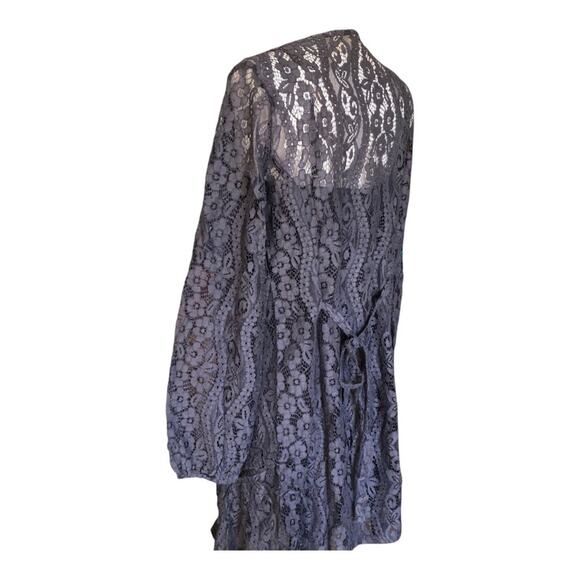 LoveStitch NWT Romantic Love Letter Dark Gray Feminine Lace Mini Dress Medium - Picture 8 of 16
